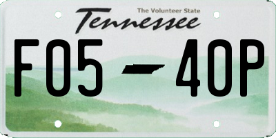 TN license plate F0540P