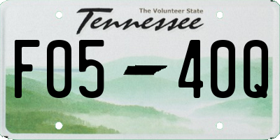 TN license plate F0540Q