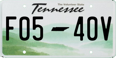 TN license plate F0540V