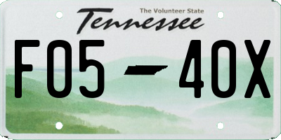 TN license plate F0540X