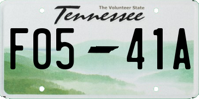 TN license plate F0541A