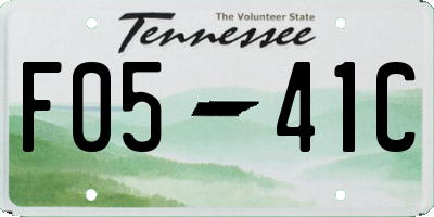 TN license plate F0541C