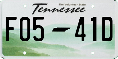 TN license plate F0541D