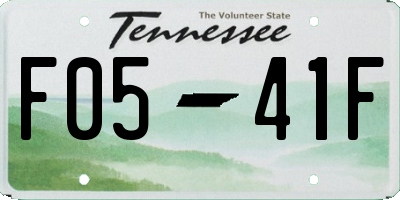 TN license plate F0541F