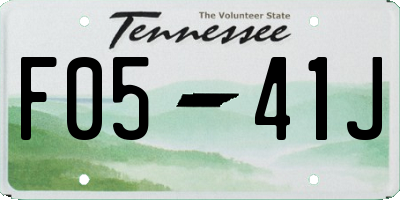 TN license plate F0541J
