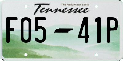 TN license plate F0541P