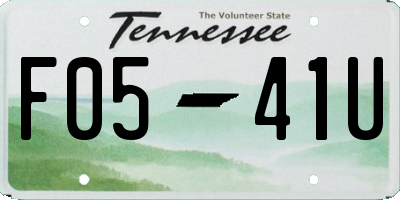 TN license plate F0541U