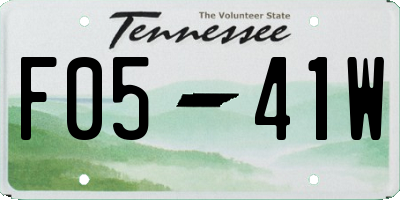 TN license plate F0541W
