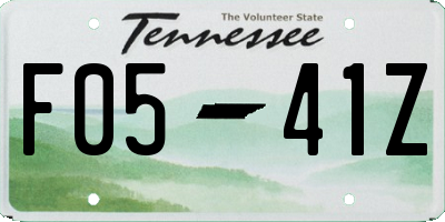 TN license plate F0541Z
