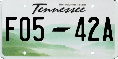 TN license plate F0542A