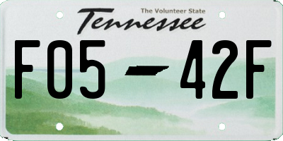 TN license plate F0542F