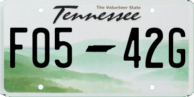 TN license plate F0542G