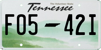 TN license plate F0542I