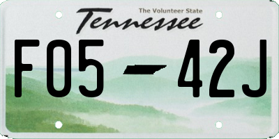 TN license plate F0542J