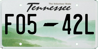 TN license plate F0542L