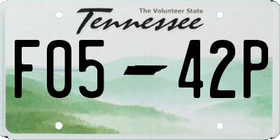 TN license plate F0542P