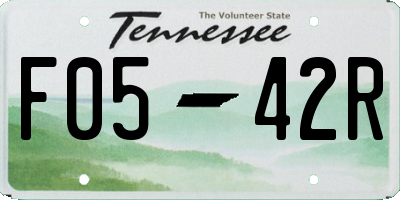 TN license plate F0542R