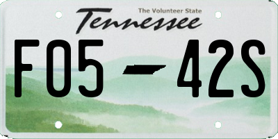 TN license plate F0542S