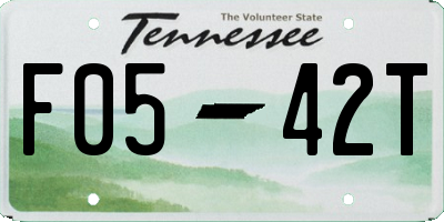 TN license plate F0542T