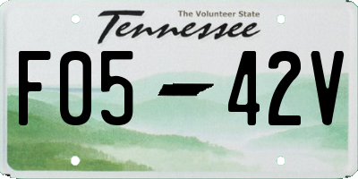 TN license plate F0542V