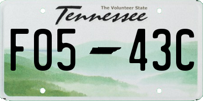 TN license plate F0543C