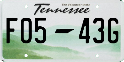 TN license plate F0543G