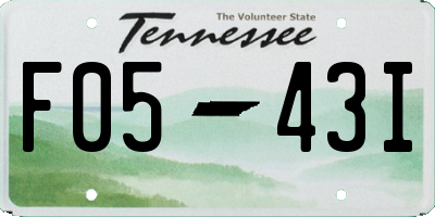 TN license plate F0543I