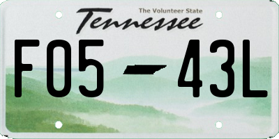 TN license plate F0543L