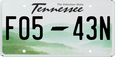 TN license plate F0543N