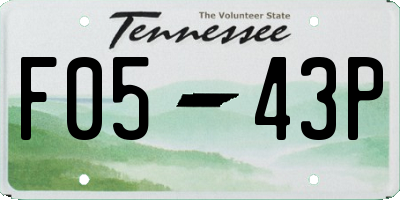 TN license plate F0543P