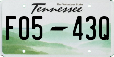 TN license plate F0543Q