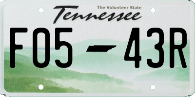 TN license plate F0543R