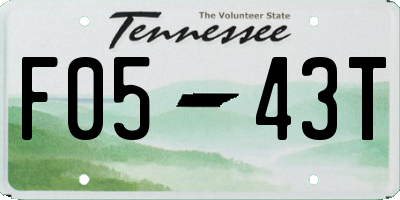 TN license plate F0543T