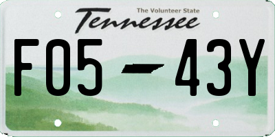 TN license plate F0543Y