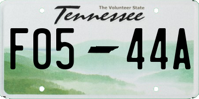 TN license plate F0544A