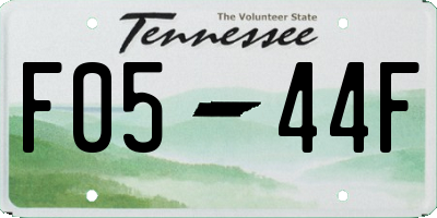 TN license plate F0544F