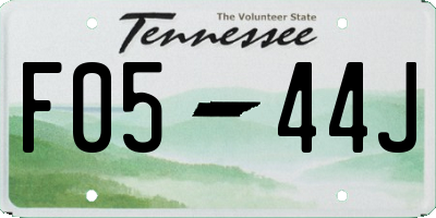 TN license plate F0544J