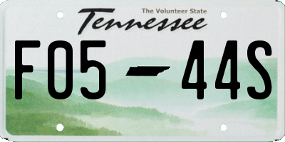 TN license plate F0544S
