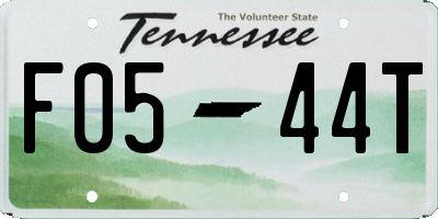 TN license plate F0544T
