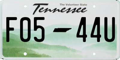 TN license plate F0544U