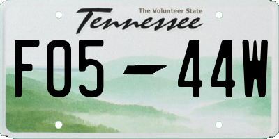TN license plate F0544W