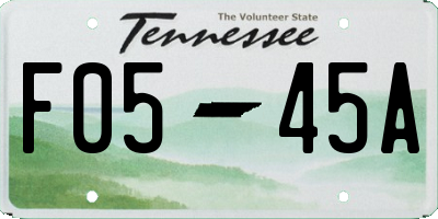 TN license plate F0545A