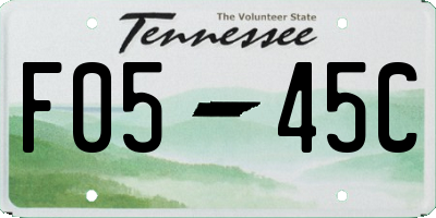 TN license plate F0545C