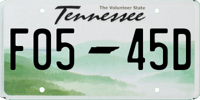 TN license plate F0545D
