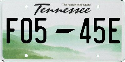 TN license plate F0545E