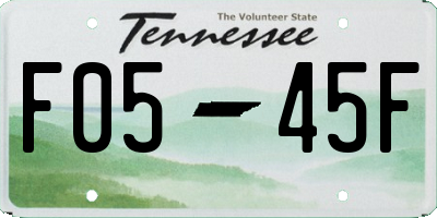 TN license plate F0545F