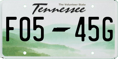 TN license plate F0545G