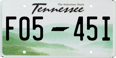 TN license plate F0545I