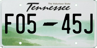 TN license plate F0545J