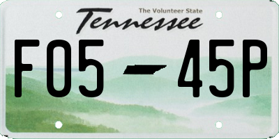 TN license plate F0545P